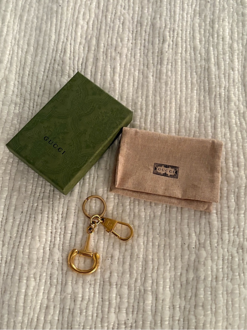 Gucci Gold Keyring with D-Ring and Clip